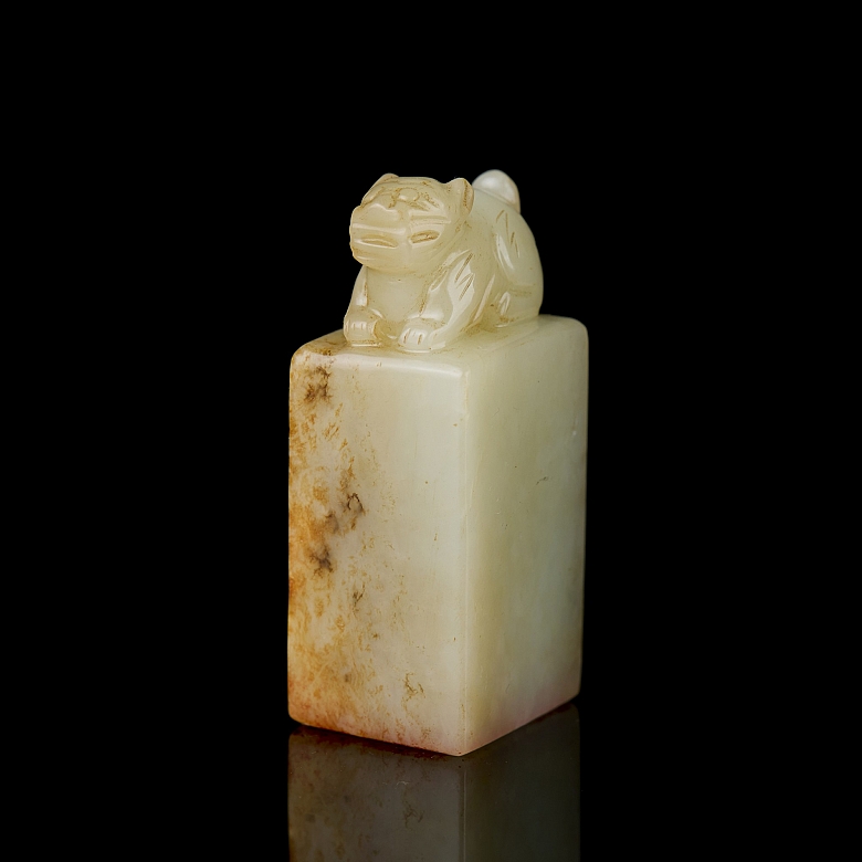 Sello de jade de Hetian “Pequeño animal”, dinastía Qing