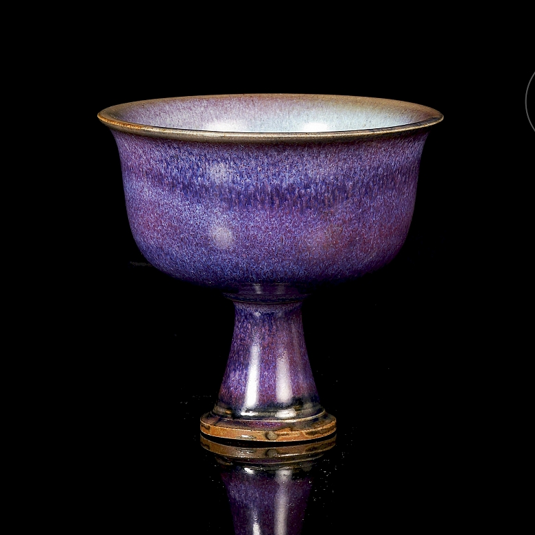 Junyao glazed ceramic cup, Qing dynasty
