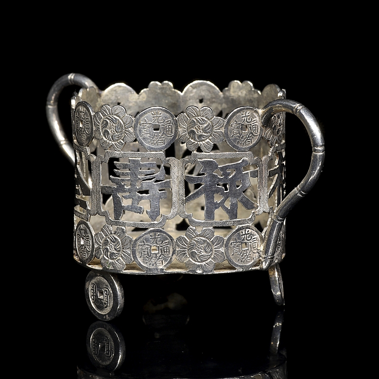 Recipiente de plata china 
