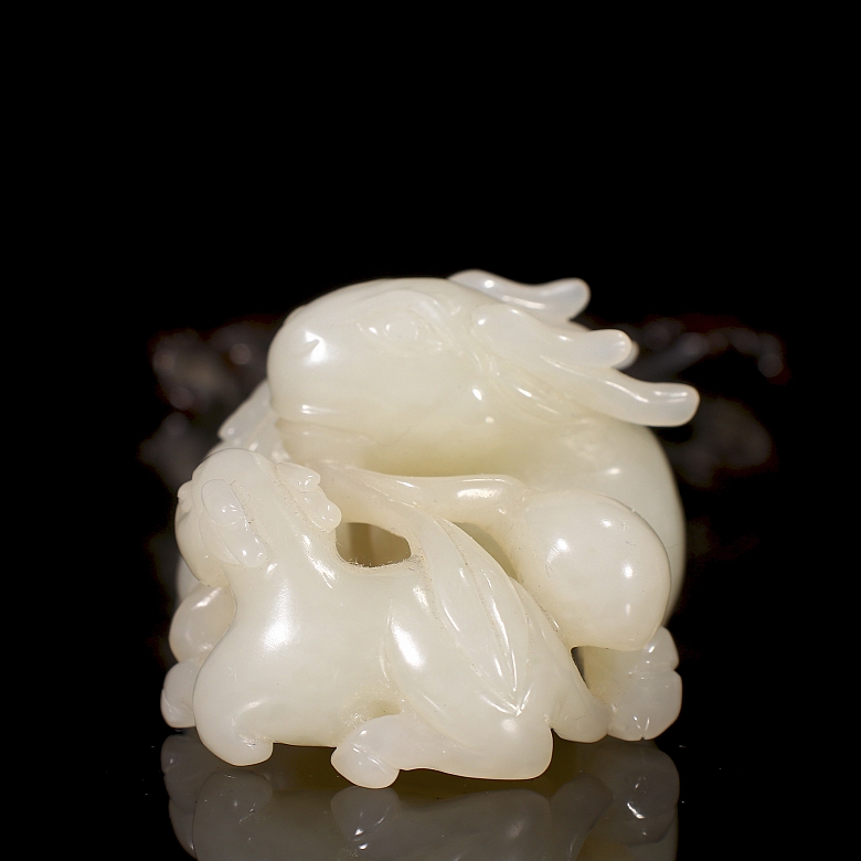 Figura de jade blanco de Hetian 