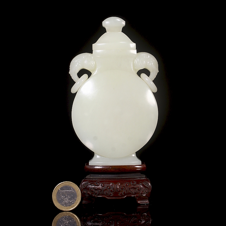 Jarrón de jade blanco de Hetian