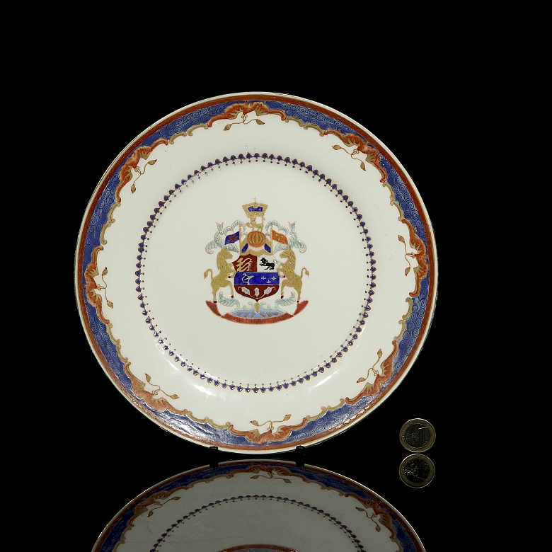 Plato de porcelana para exportación