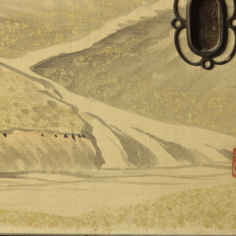 Pair of Chinese paintings ‘Scenes in the Countryside’, 20th century - 8