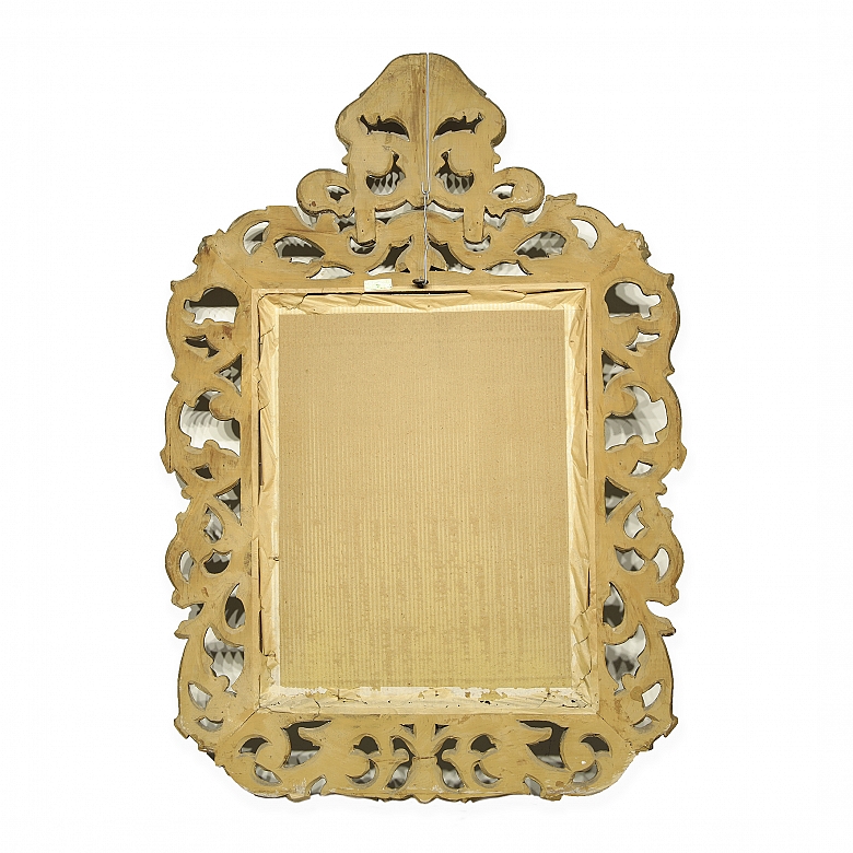 Carved and gilded wooden mirror, 20th century - 3