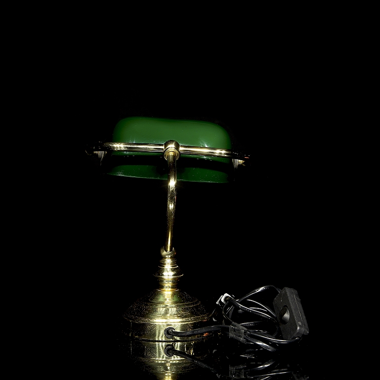 Lámpara de sobremesa estilo Emeralite, s.XX