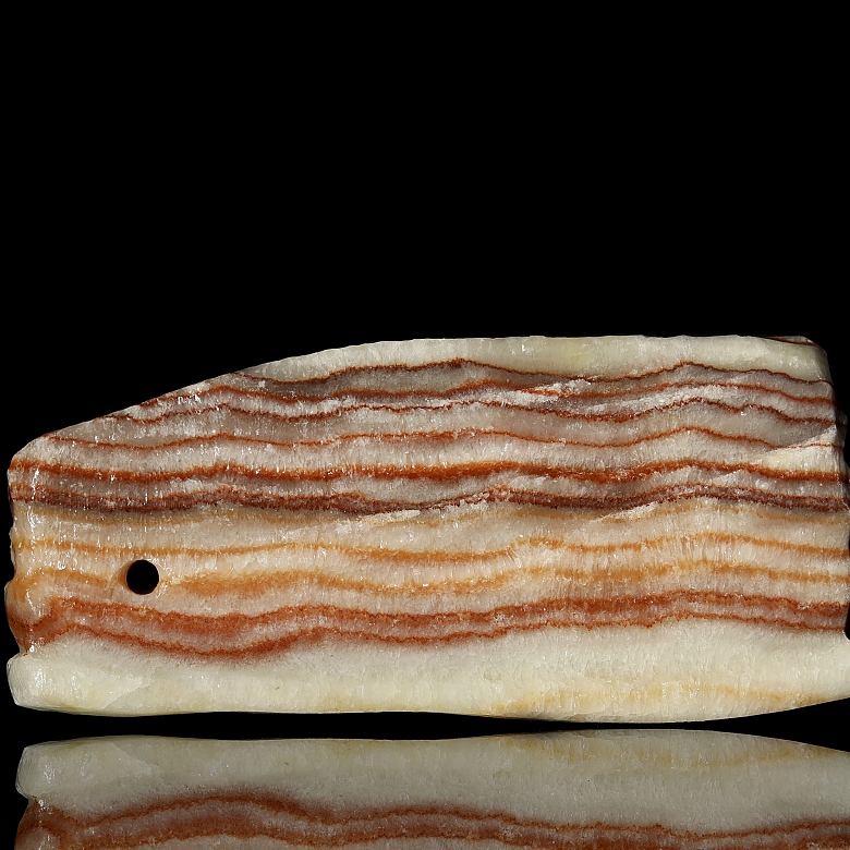 Carved Stone Pendant “Streaky Bacon”, 20th Century