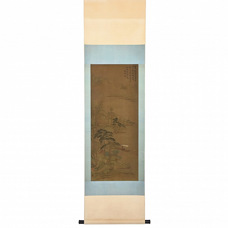 Chinese painting “Guqin Concert by the River,” signed Wen Zhengming