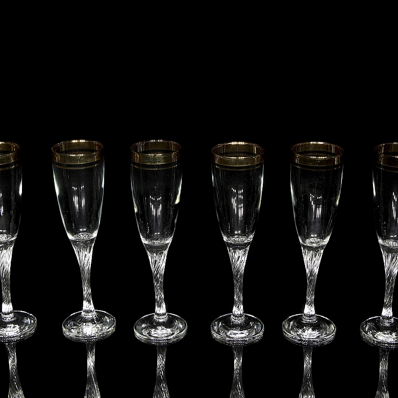 Juego de seis copas de cava, s.XX