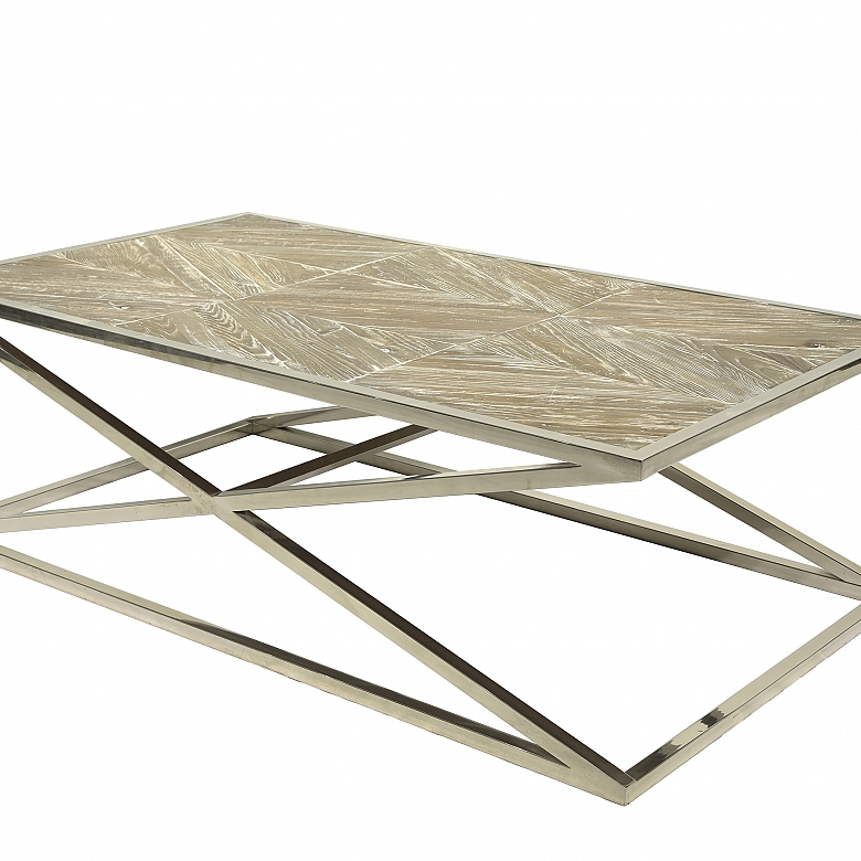 Coffee table in oak and steel legs - 15