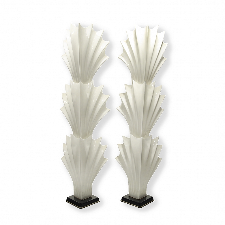 Pair of floor lamps ‘Sea Shells’ by Rougier, circa 1970