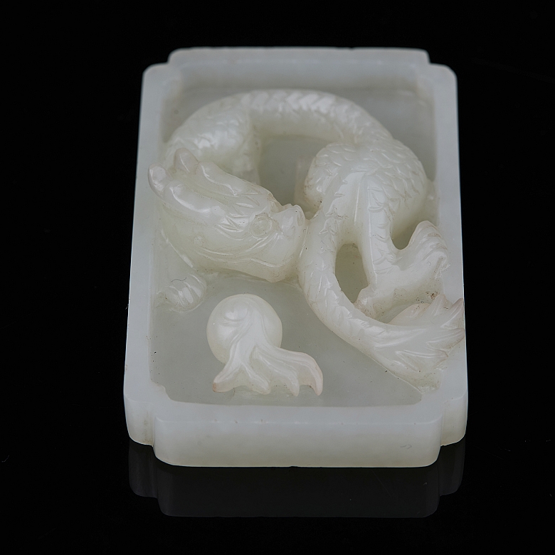 Recipiente de jade blanco de Hotian 