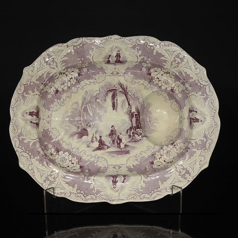 米德尔斯堡陶器厂，英国瓷质洗礼盆《天方夜谭》，19世纪