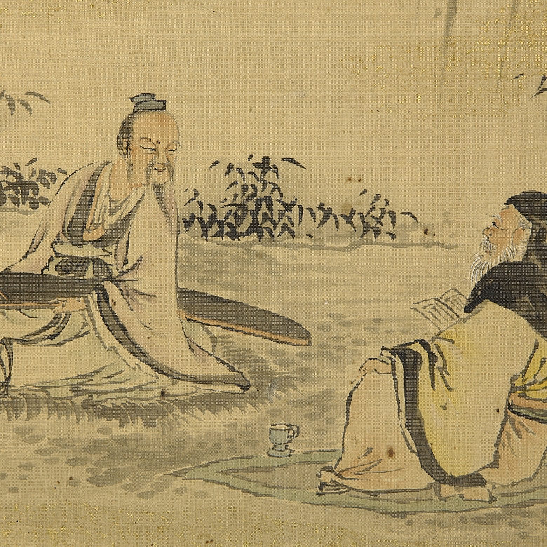 Pair of Chinese paintings ‘Scenes in the Countryside’, 20th century - 3