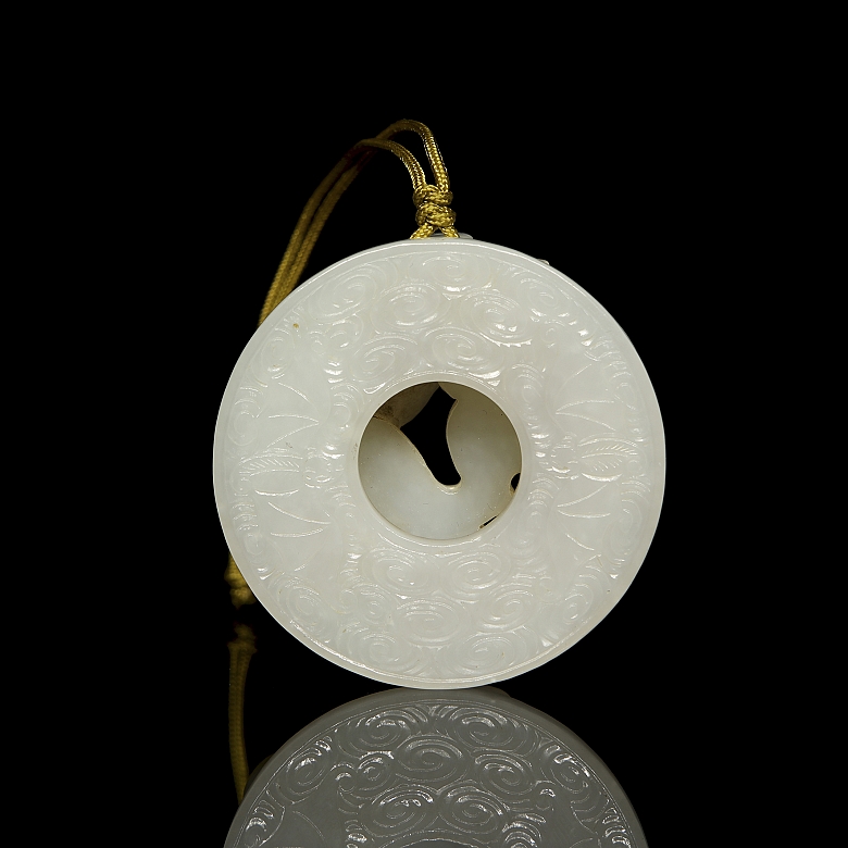 Colgante Bi de jade blanco 