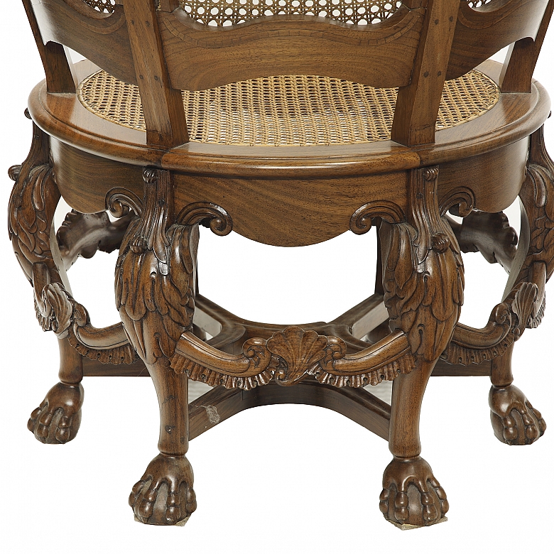 Set of Dutch Colonial-style ‘Burgomaster’ chairs, 20th century