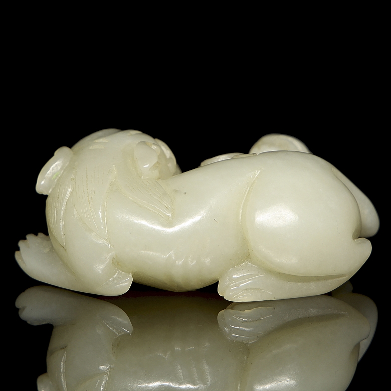 Figura de jade blanco de Hetian