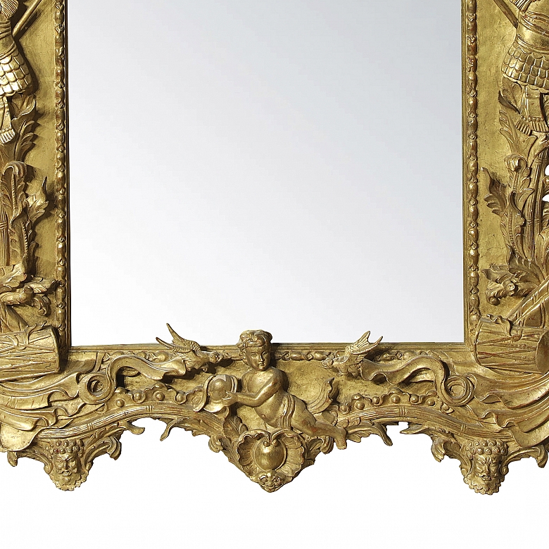 Regency-style gilded wooden mirror, 19th century