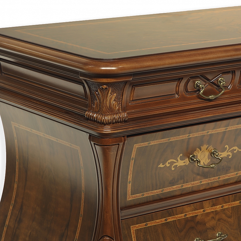 Mueble tocador de madera de palma de nogal - 6