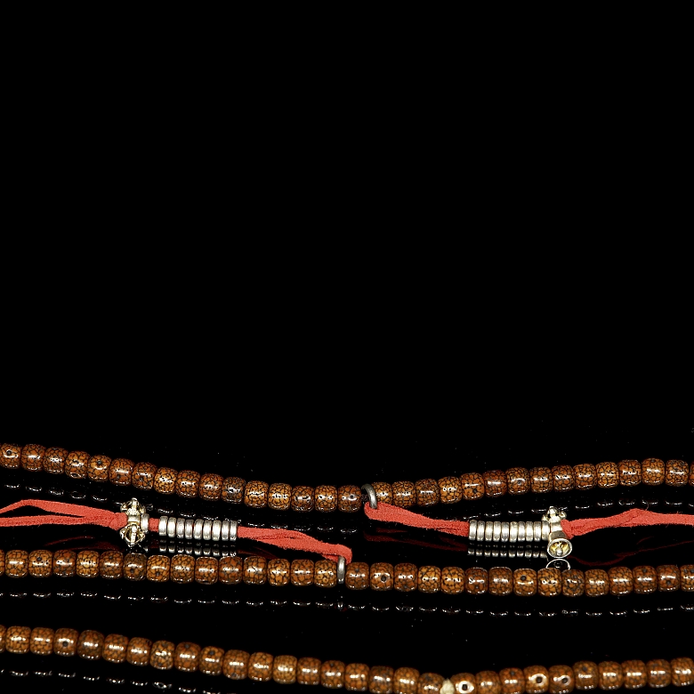 Collar Mala de ciento ocho semillas, Tibet, dinastía Qing
