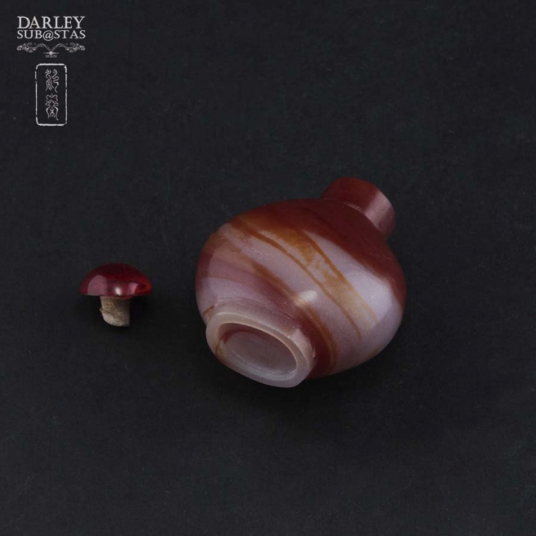 玛瑙鼻烟壶 一组两件 - 5