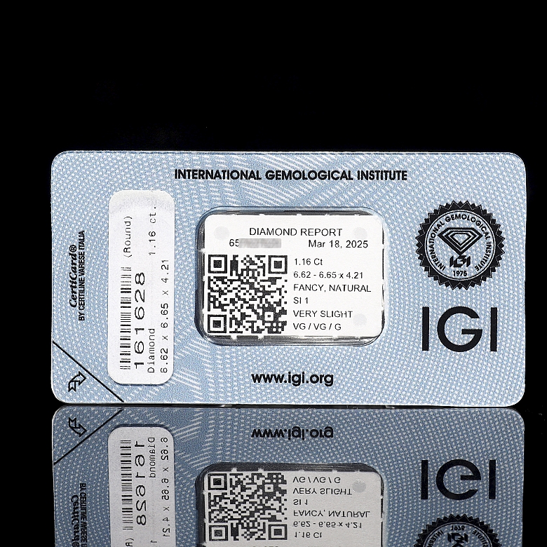 Diamante natural talla brillante, 1.16 ct, certificado IGI - 1