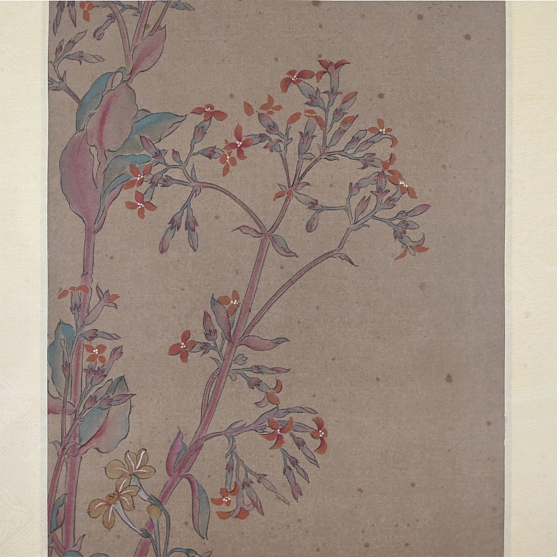 Chinese painting ‘Flowers and Butterflies’, signed Ma Quan