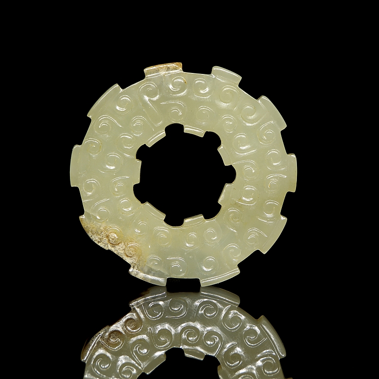 Carved jade pendant, Han style