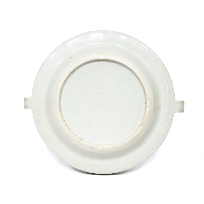 Porcelain tray with two handles, 20th century