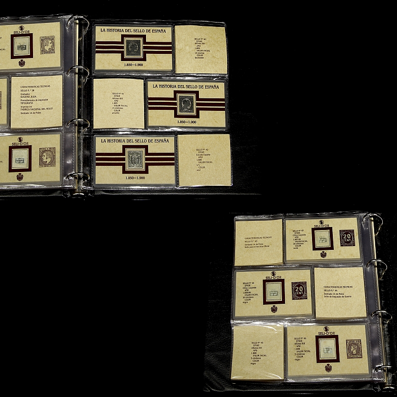 银质邮票册《西班牙邮票史》（1850-1900）