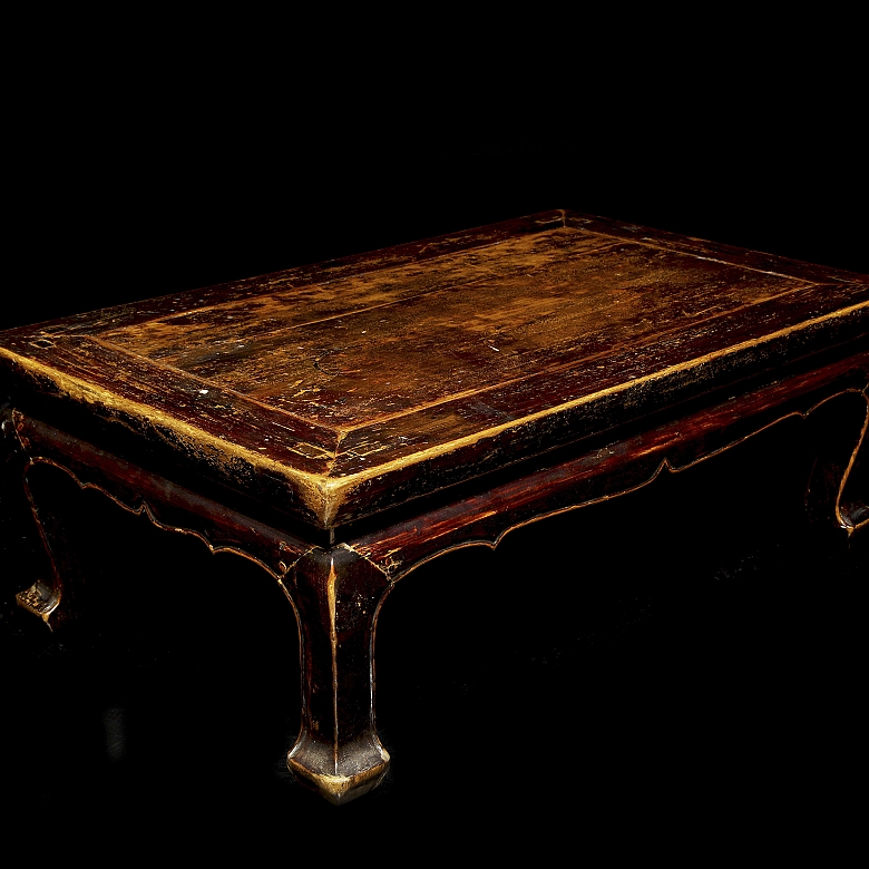 Mesa baja de té de madera, s.XIX-XX
