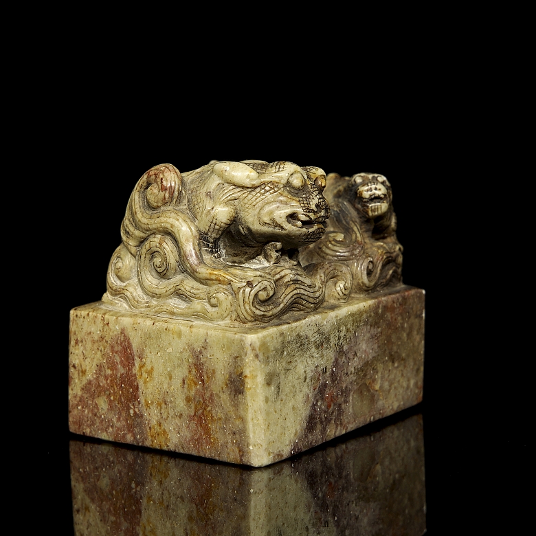 Hardstone seal “Mythical Beasts”, Qing dynasty - 2