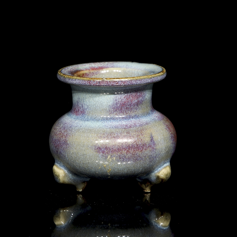 Incensario de cerámica esmaltada, estilo Junyao