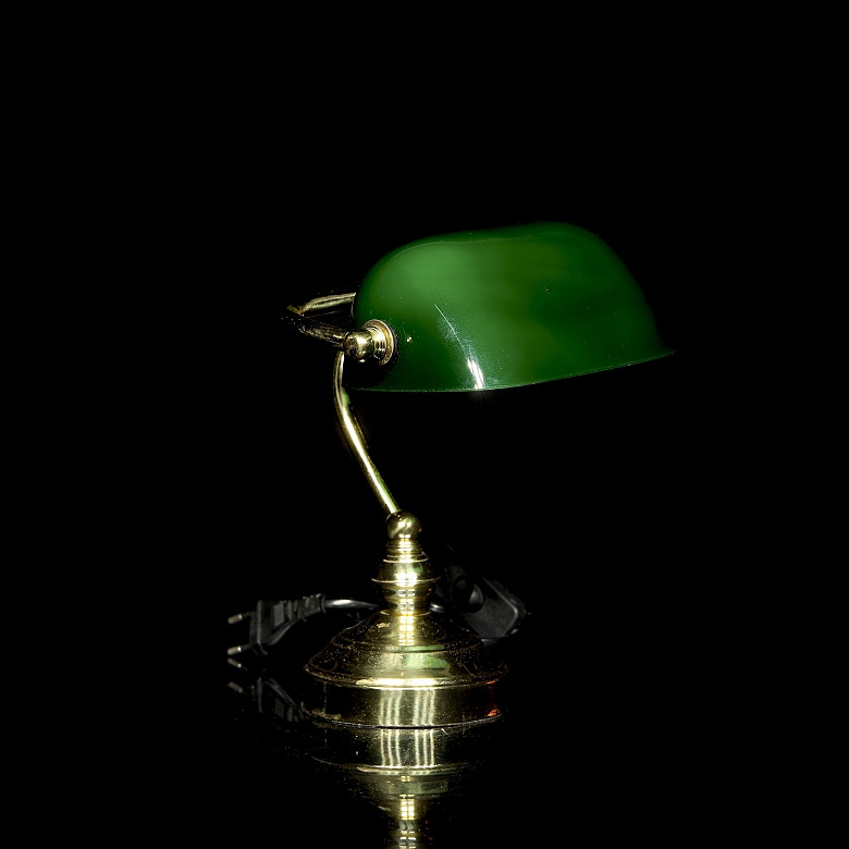 Lámpara de sobremesa estilo Emeralite, s.XX