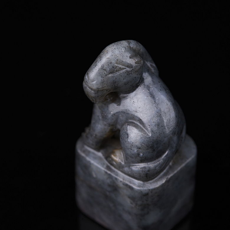 Sello de jade gris de Hetian