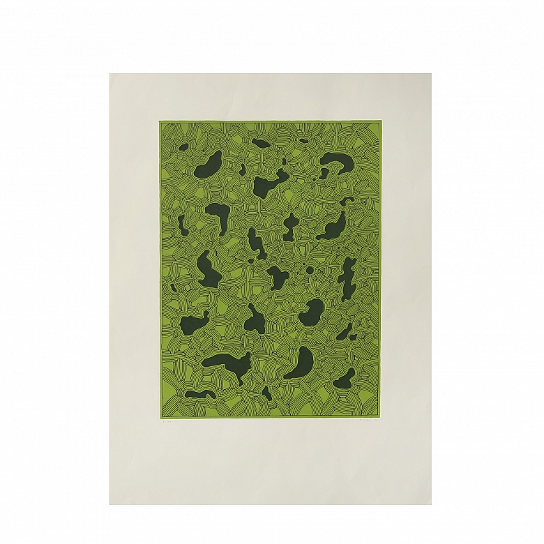 Alfredo Alcain Partearroyo (1936) “Manchitas sobre verde”, 2003