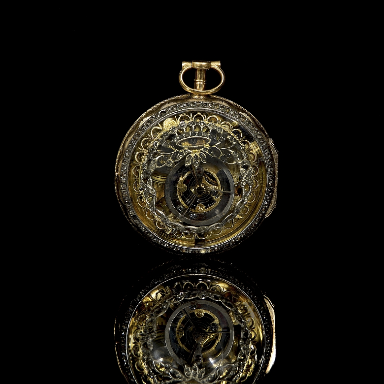 Gilbert A. Paris rose gold pocket watch