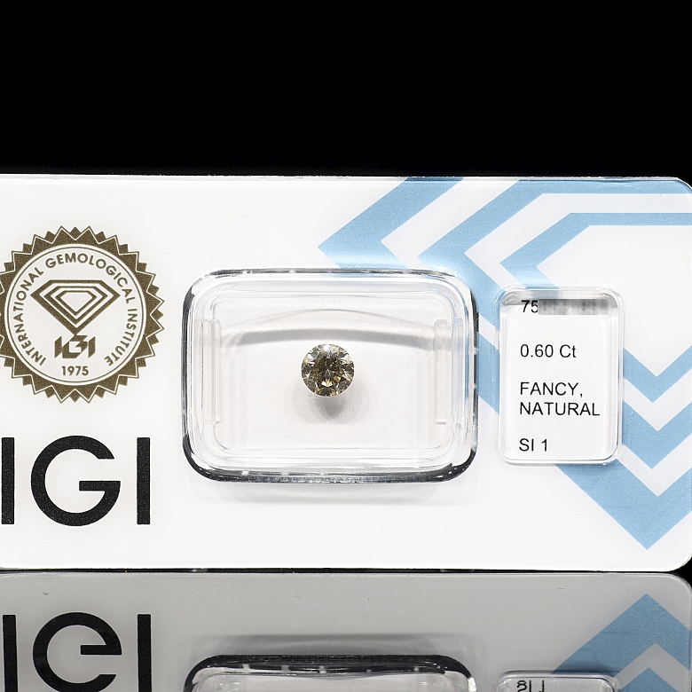 Diamante natural talla brillante, 0.60 ct, certificado IGI