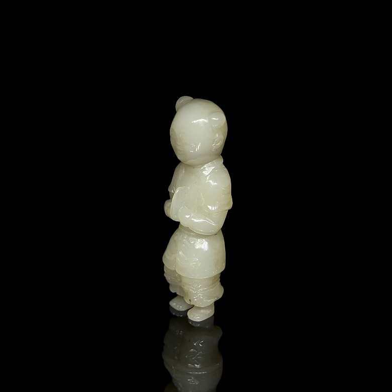 Carved jade figure ‘Girl’, Qing dynasty - 3