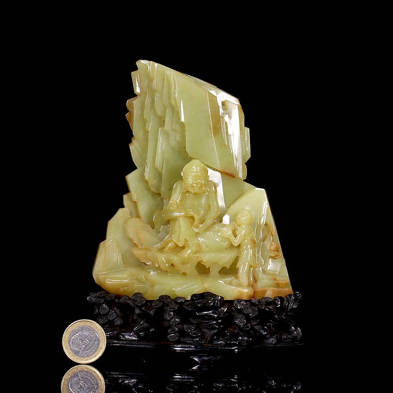 Figura de jade amarillo de Hetian 
