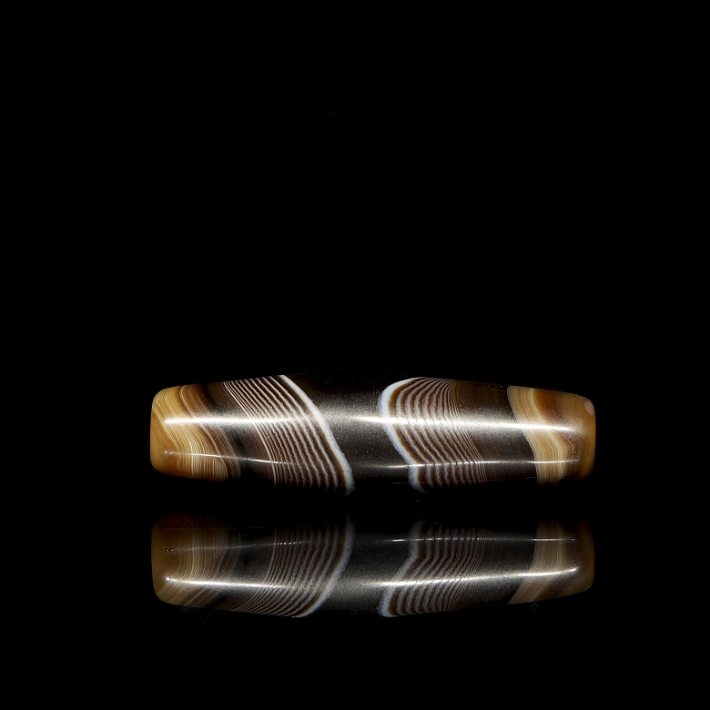 Cuenta Dizi de ágata natural tallada, dinastía Liao