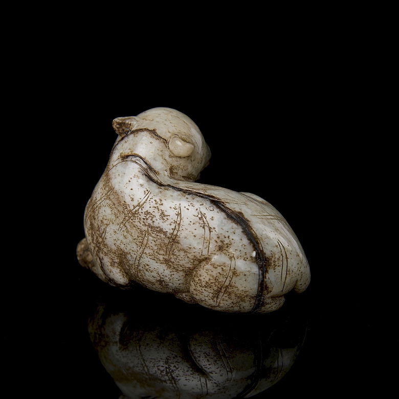 Carved jade figurine ‘Crouching Tiger’, Ming dynasty
