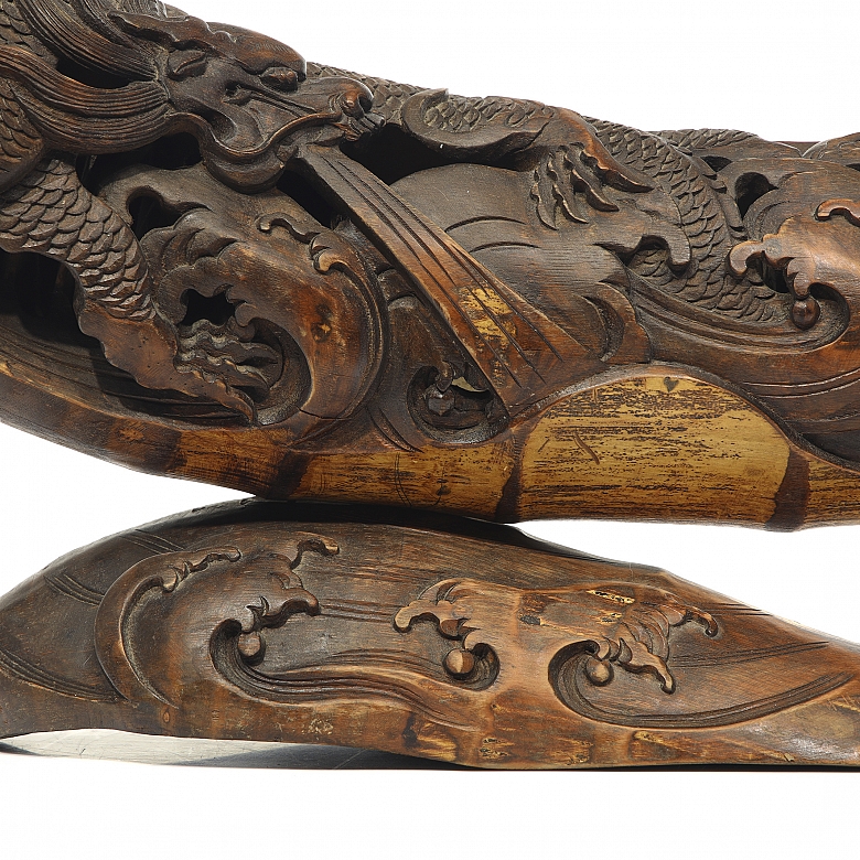 Carved bamboo figure “Dragon”, 20th century - 5
