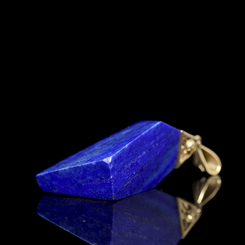 Colgante de oro amarillo de 14kt con lapislázuli