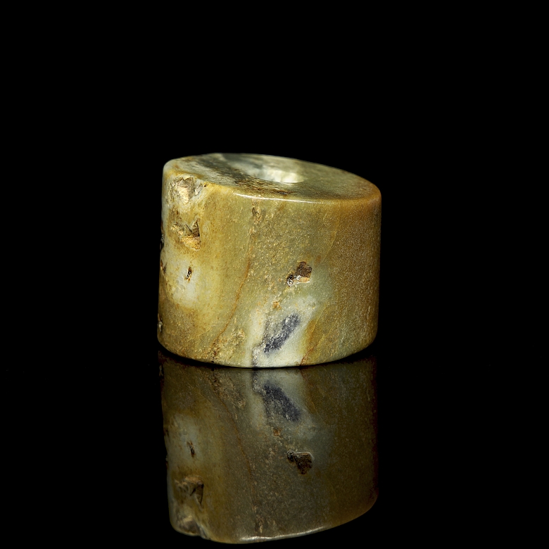 Cuenta tubular de jade, cultura Honsghan