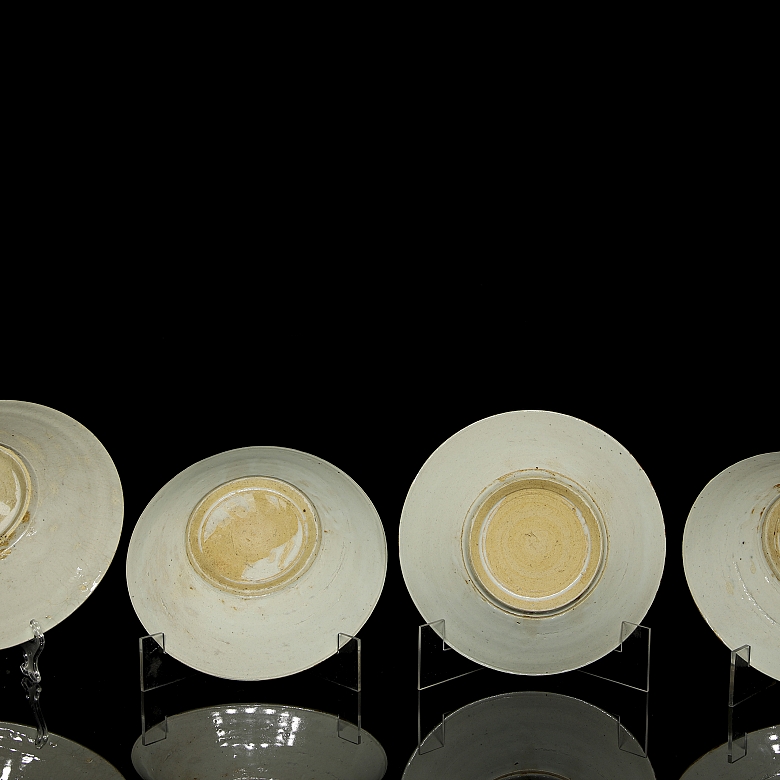 Juego de cuatro cuencos de porcelana china, dinastía Ming