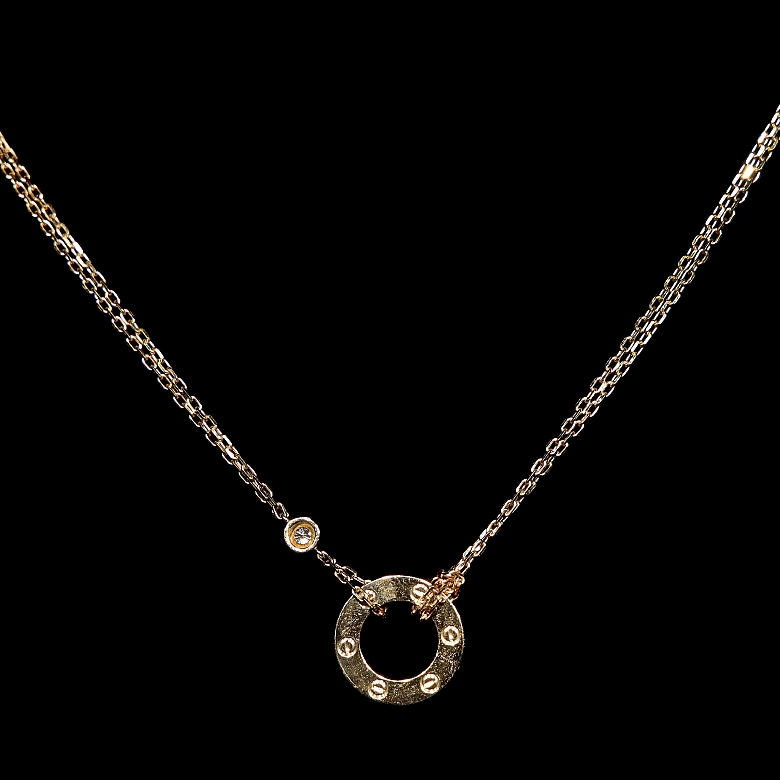 Gargantilla Cartier Love en oro rosa con diamante