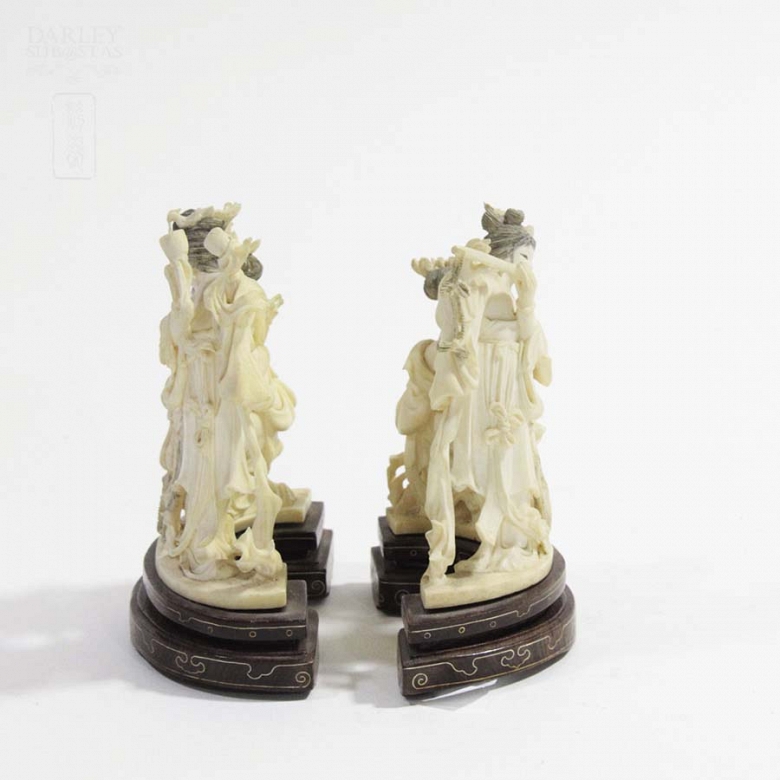 Pareja de figuras bailarinas chinas - 10