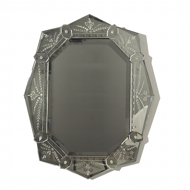 Espejo veneciano de cristal, s.XX