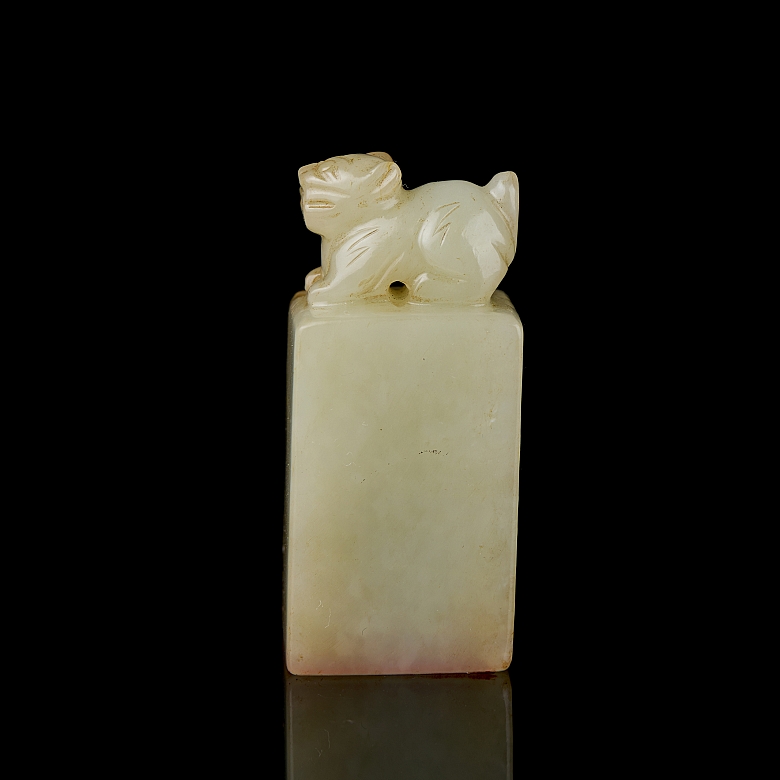 Sello de jade de Hetian “Pequeño animal”, dinastía Qing