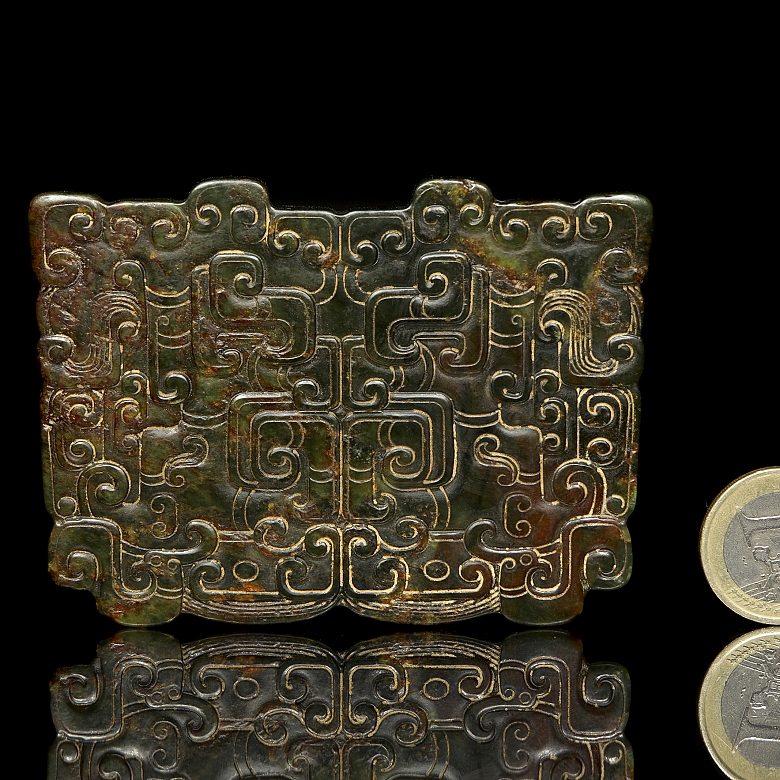 Placa de jade tallado, estilo Han